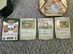Pokemon TCG Triple Whammy Tin Collector Tin w 3 Foil Cards & Live Code Card - Image 4