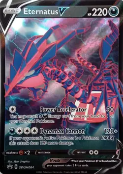 SWSH064 ETERNATUS V ULTRA RARE BLACK STAR PROMO POKEMON CARD - Image 1