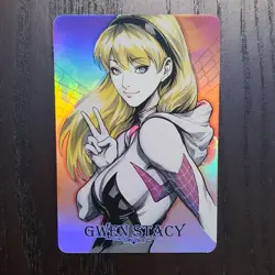 CARDDASS MASTERS SPIDER GWEN STACY Spider-Man Waifu Foil ACG Card B15 - Image 1