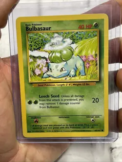 Pokémon TCG Bulbasaur Vintage Base Set Common Card 44/102 Pokemon NM Vtg WOTC - Image 1