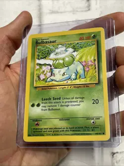 Pokémon TCG Bulbasaur Vintage Base Set Common Card 44/102 Pokemon NM Vtg WOTC - Image 2