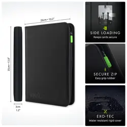 9 Pocket Trading Card Zip Binder, 360 Cards, Premium Exo-Tec Album Material, ... - Image 2