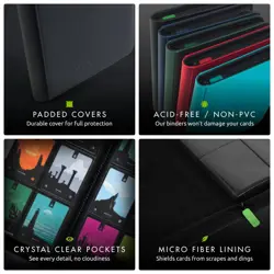 9 Pocket Trading Card Zip Binder, 360 Cards, Premium Exo-Tec Album Material, ... - Image 5