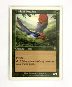 Vintage Magic The Gathering (MTG) : 7th Edition : Birds Of Paradise : Rare - Image 2