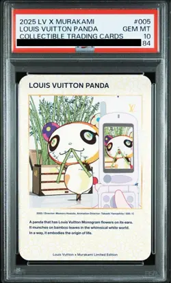 PSA 10 LOUIS VUITTON x TAKASHI MURAKAMI Trading card LOUIS VUITTON PANDA 005 - Image 1