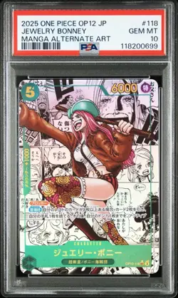 ONE PIECE Card PSA 10 Bonney OP12-118 Manga Alt Art Comic Parallel Japanese - Image 1