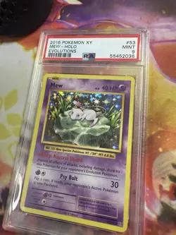 Pokemon Mew TCG Card 53/108 Holo Rare XY Evolutions PSA 9 - Image 1