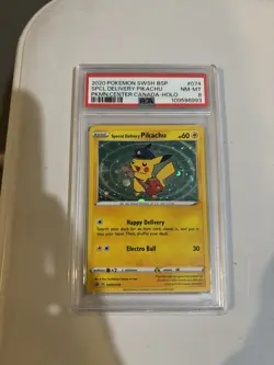 Pokémon Pikachu TCG Special Delivery Promo Card SWSH PSA 8 - Image 1