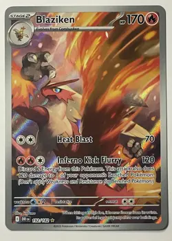 Pokemon Destined Rivals EX Blaziken 192/182 NM Full Art illustration Rare Card - Image 1