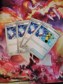 Pokemon TCG 4x Super Rod Playset Item Trainer Card Paldea Evolved 188/193 - Image 1