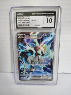 CGC 10 Black Kyurem ex 218/191 Ultra Rare Surging Spark SSP Pokemon Card PSA - Image 1