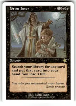 Grim Tutor 1999 Rare MTG Magic The Gathering Card LP Actual Scan - Image 1