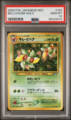 2000 psa 10 BELLOSSOM POKEMON JAPANESE NEO genesis 182 HOLO card - Image 1