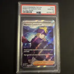 PSA10 2024 Pokemon Temporal Forces Morty's Conviction Ultra Rare 201/162 - Image 1