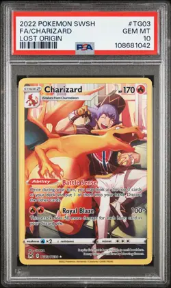 2022 Pokemon PSA 10 Lost Origin Trainer Gallery Charizard  #TG03/TG30  - Image 1
