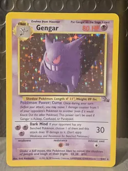 Pokémon Gengar TCG Fossil Holo Unlimited Rare Card 5/62 1999 MP - Image 16