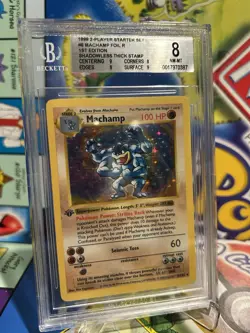 Pokemon TCG 1st Edition SHADOWLESS Machamp 8/102 Base Set Holo Rare BGS 8 NM-MT - Image 6