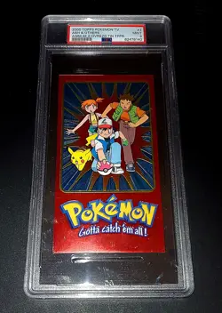 Topps PSA 9 Pokemon TV Animation Edition Chrome Oversized Tin Topper Ash Pikachu - Image 3