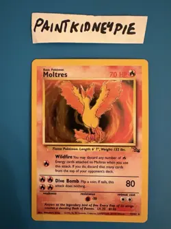 Moltres Pokemon Card TCG Fossil unlimited Holo 1999 WOTC 27/62 - Image 1