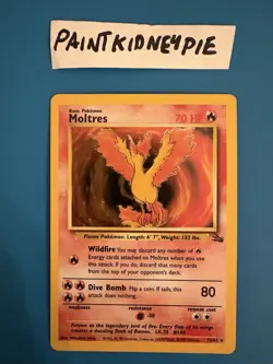 Moltres Pokemon Card TCG Fossil unlimited Holo 1999 WOTC 27/62 - Image 10