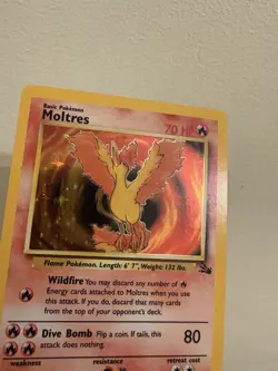 Moltres Pokemon Card TCG Fossil unlimited Holo 1999 WOTC 27/62 - Image 13