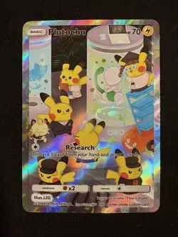 Pluto Coco #9 Team Rocket Mew Mewtwo Plutochu By LZG Textured Holo Pokemon Card - Image 1