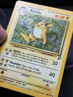 Pokémon TCG Raichu Base Set 2 16/130 Holo Unlimited Holo Rare MP+ - Image 14