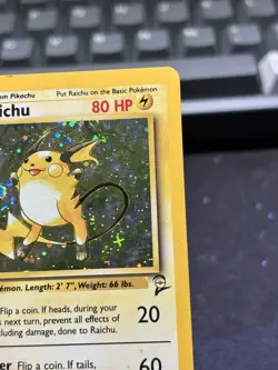 Pokémon TCG Raichu Base Set 2 16/130 Holo Unlimited Holo Rare MP+ - Image 4