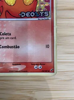Pokemon CCG- Slugma 74/107 - EX Deoxys - Common - Reverse Holo - MP - Portuguese - Image 5