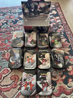 Pokemon Black Bolt White Flare Unova Mini Tin Set of 8 WITH Display Box - OPENED - Image 6