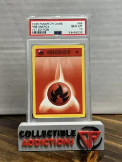 1999 Pokemon Game #98 Fire Energy 1st Edition Shadowless PSA 10 Gem Mint - Image 1