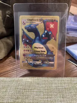 Fan Art Pokémon TCG Charizard GX Hidden Fates SV49/SV94 Holo Gold Art Fan Card - Image 1