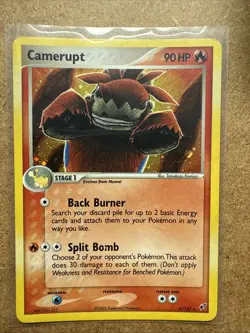 Pokémon TCG Card Camerupt EX Deoxys 4/107 Holo Holographic Rare - Image 3