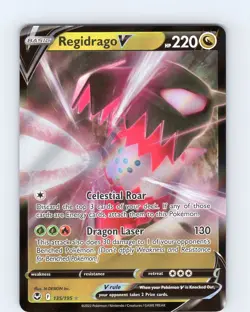 Pokemon TCG Regidrago V SWSH Silver Tempest 135/195 Ultra Holo Rare Card NM - Image 3