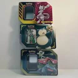 Pokémon TCG Tag Team GX EMPTY* tins - Set of 3 Mewtwo & Mew Eevee & Snorlax - Image 6