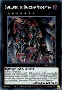Dark Armed, The Dragon Of Annihilation Secret Rare Limited BLC1-EN006 NM YuGiOh - Image 3