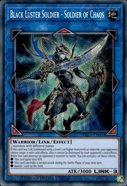 Black Luster Soldier Soldier Of Chaos - Secret Rare Limited BLC1-EN002 NM YuGiOh - Image 3