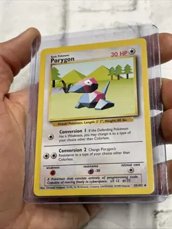 PORYGON Base Set 39/102 Uncommon Pokemon Card Unlimited 1999 NM/MT Never Played - Image 2