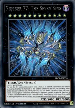 Number 77: The Seven Sins - Silver Ultra Rare 1st Ed. BLC1-EN038 - NM - YuGiOh - Image 1