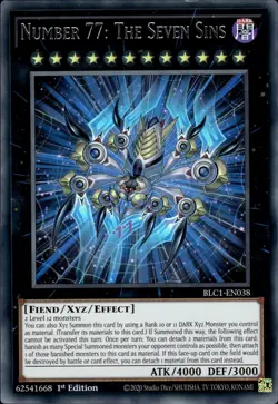 Number 77: The Seven Sins - Silver Ultra Rare 1st Ed. BLC1-EN038 - NM - YuGiOh - Image 3