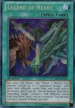 YUGIOH LEGEND OF HEART SECRET RARE 1ST EDITION NEAR MINT DRLG-EN006 - Image 1