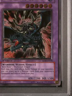 Yu-Gi-Oh Dark Blade The Dragon Knight RDS-EN035 1st Edition Ultimate Rare PSA 8 - Image 8