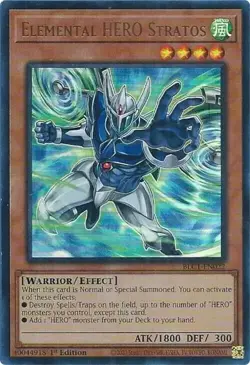 Yu-Gi-Oh TCG Ultra Rare BLC1-EN022 Elemental Hero Stratos (Gold) - Image 1