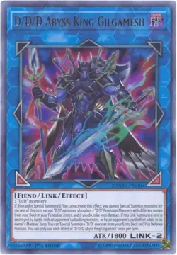 Yu-Gi-Oh Card - DUOV-EN004 - D/D/D ABYSS KING GILGAMESH (ultra rare holo) - NM/M - Image 1