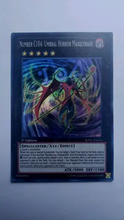Yugioh TCG Number C104: Umbral Horror Masquerade JOTL-EN056 1st Ed Super Rare NM - Image 3