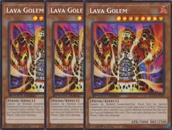 3x Yu-Gi-Oh! Lava Golem SBC2-END09 Prismatic Secret Rare - Image 1