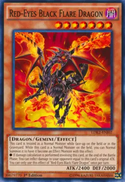 Yugioh! LP Red-Eyes Black Flare Dragon - LDK2-ENJ02 - Common - 1st Edition Light - Image 1