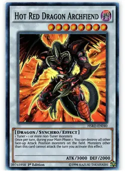 Yugioh! LP Hot Red Dragon Archfiend - HSRD-EN040 - Super Rare - 1st Edition Ligh - Image 2