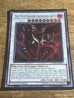 Yugioh Hot Red Dragon Archfiend Abyss DUPO-EN057 Ultra Rare 1st Ed DMG - Image 2
