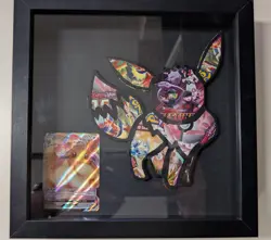 Pokemon Fan Art Shadow Box Pack Art Eevee w/ VMax  Card SWSH087 Black Star Promo - Image 1